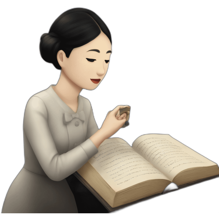 Night scene of Miss saeki with Kafka on the book kafka on the shore emoji