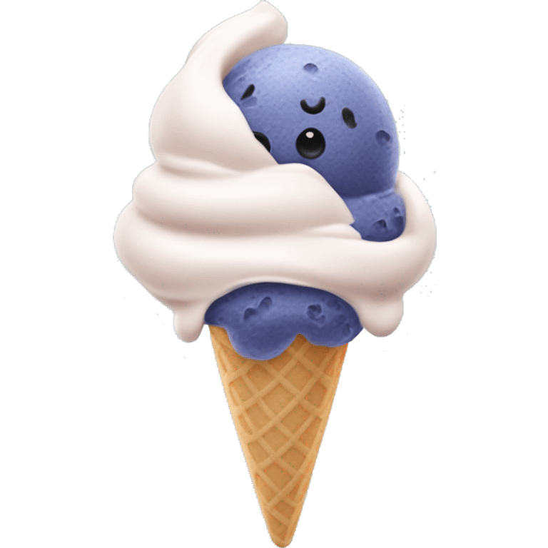 Blueberry ice cream emoji