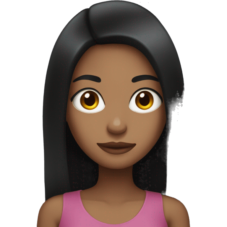 dark mixed girl with long black straight hair emoji