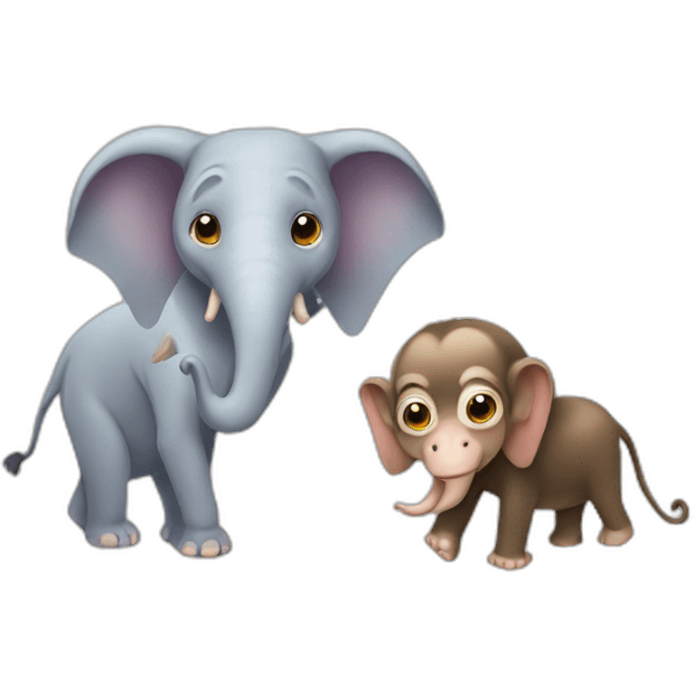 Monkey and elephant emoji