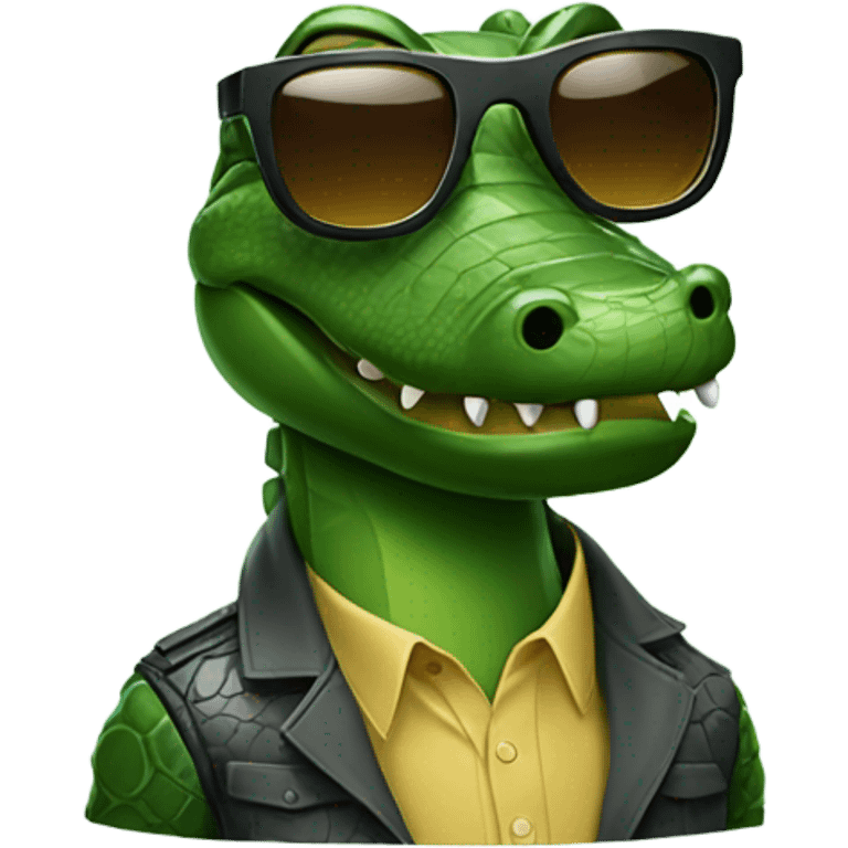 Alligator with sunglasses  emoji