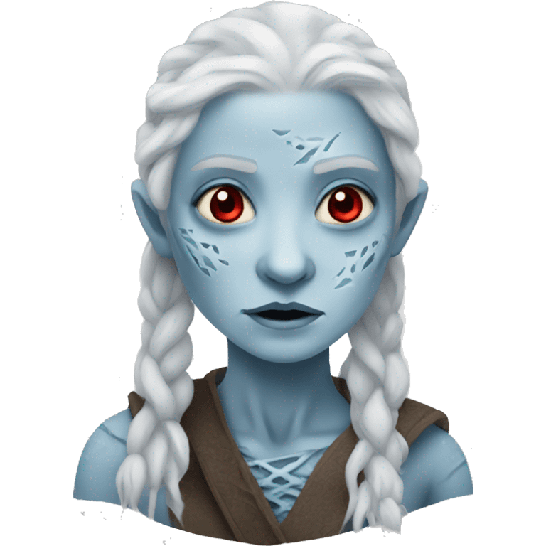 Female white walker with red eyes emoji