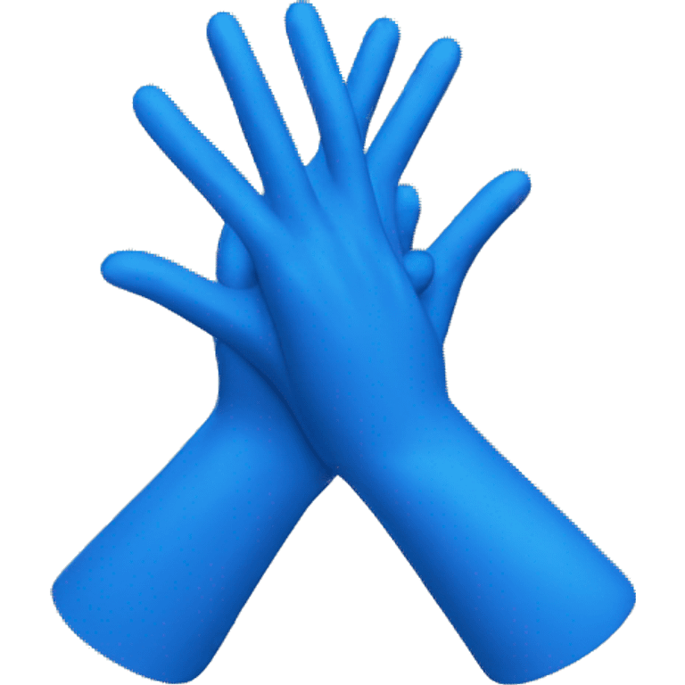 blue hands emoji