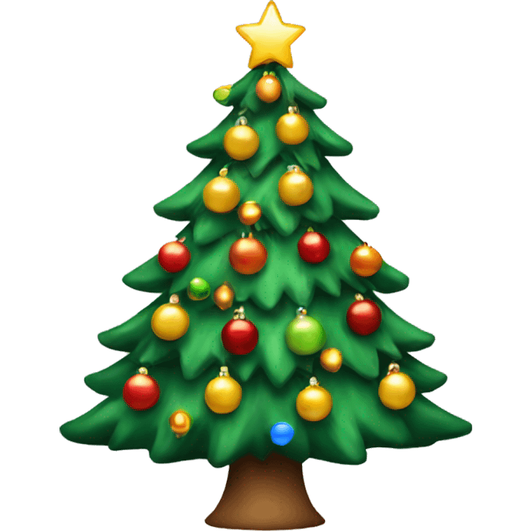 Christmas tree with lights and decorations  emoji