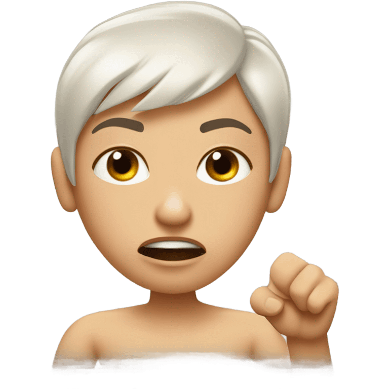 Una persona enojada diciendo "SE ACABÓ" emoji