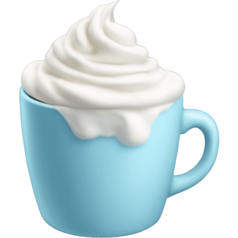 pastel blue coffee with whipped cream emoji