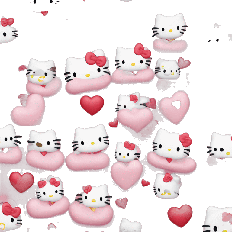 Emoji de hello Kitty con corazones emoji