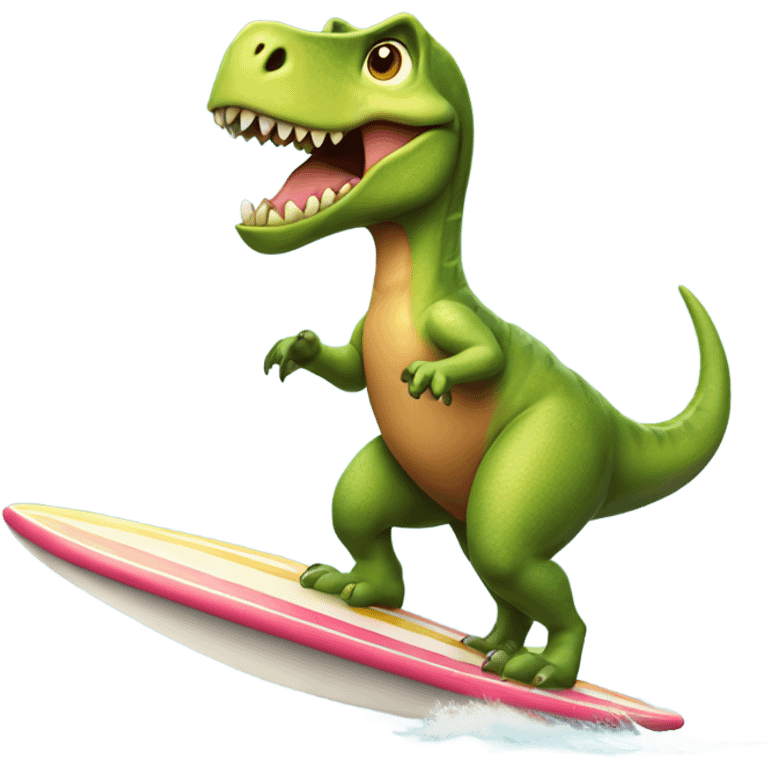 Dinosaur riding surfboard  emoji