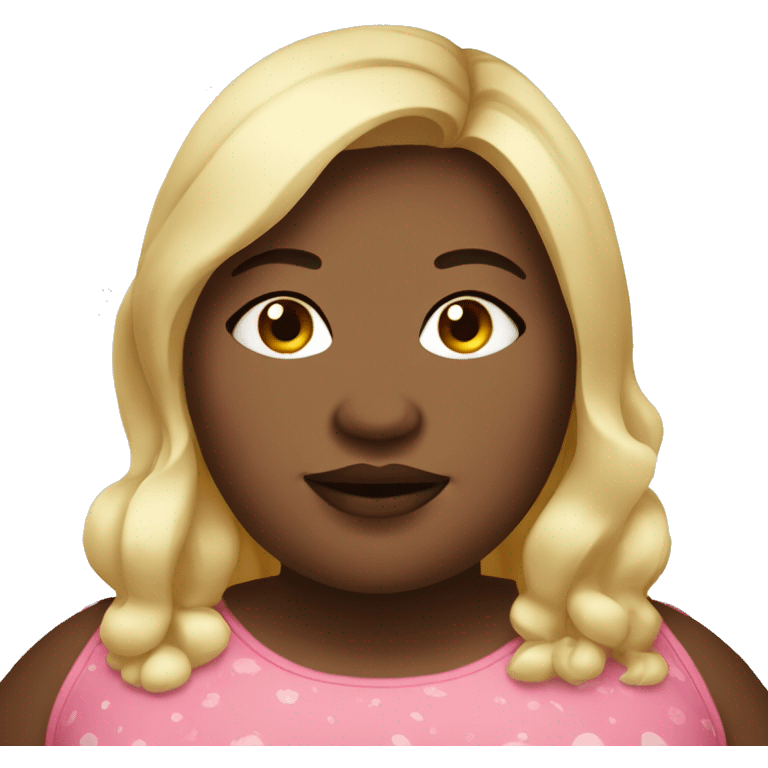 Fat girl with hyperpigmentation  emoji