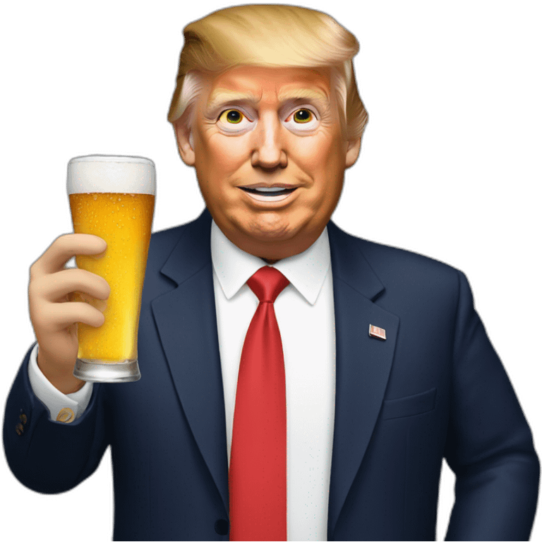 Donald trump drink beer emoji