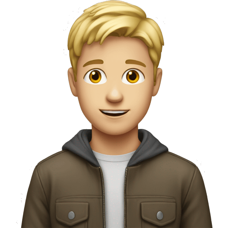 young white boy at marketing emoji