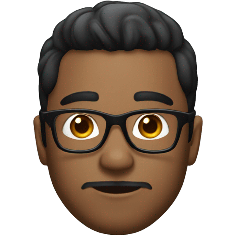 man with black taper fade hair, NO BEARD and glasses emoji