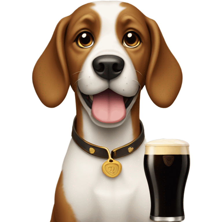 Dog drinking Guinness  emoji