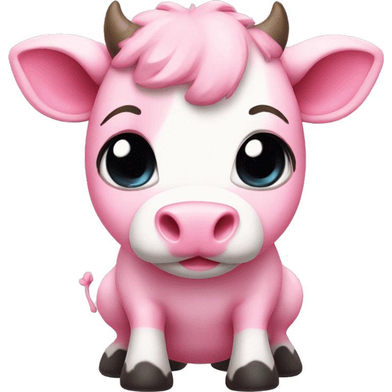 pink cute cow chibi  emoji