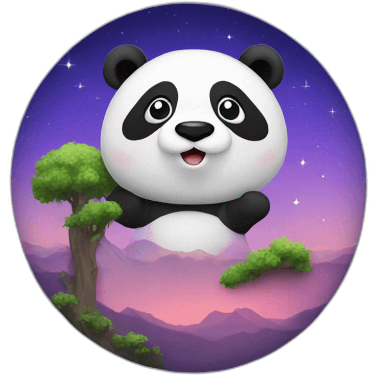 panda bear in a wonderfull planet emoji