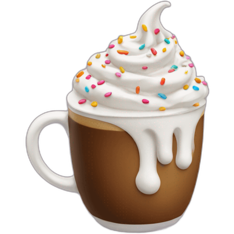 Coffee with sprinkles and whipped cream  emoji