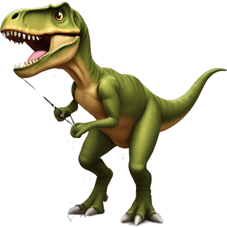 T. rex with a bow emoji