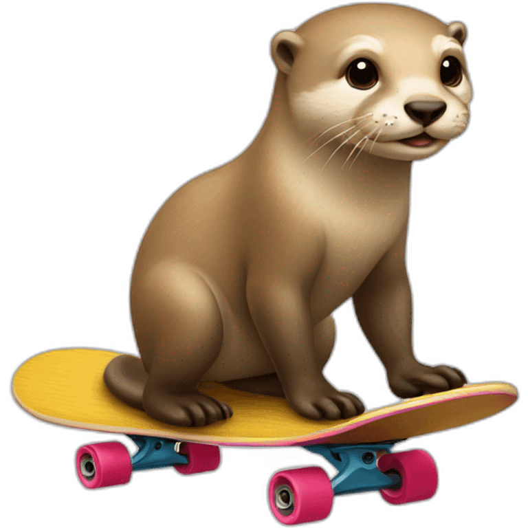 Blonde hair otter on skateboard emoji