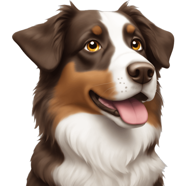 Brown and white Australian shepherd  emoji