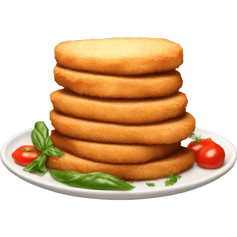 Chicken cutlet stack on plate Italian  emoji