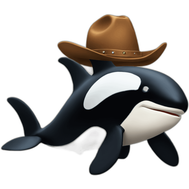 orca with a cowboy hat emoji