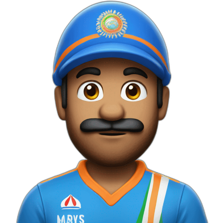 mario wearing blue indian cricket team jersey emoji