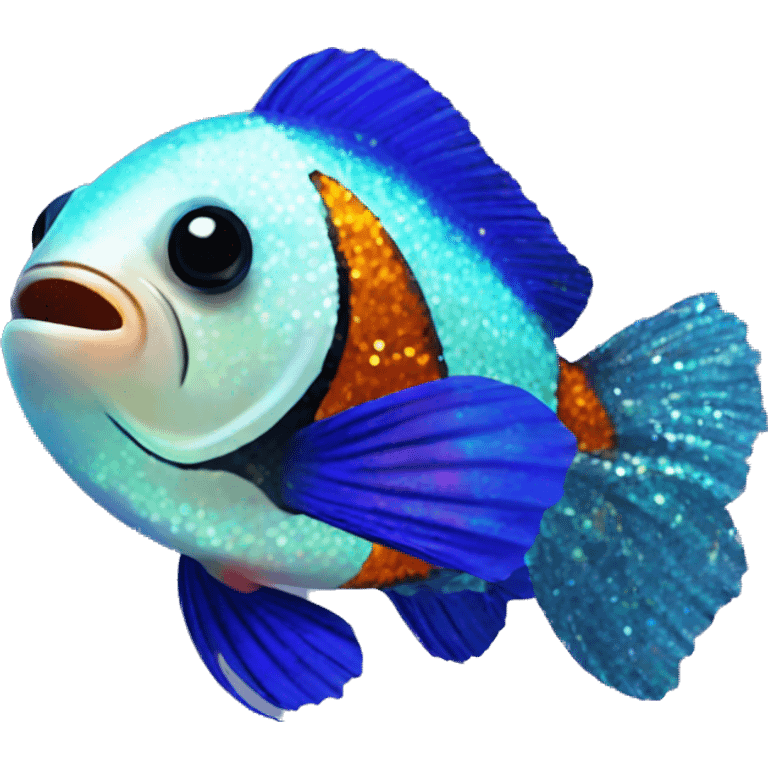 Iridescent glitter clownfish  emoji