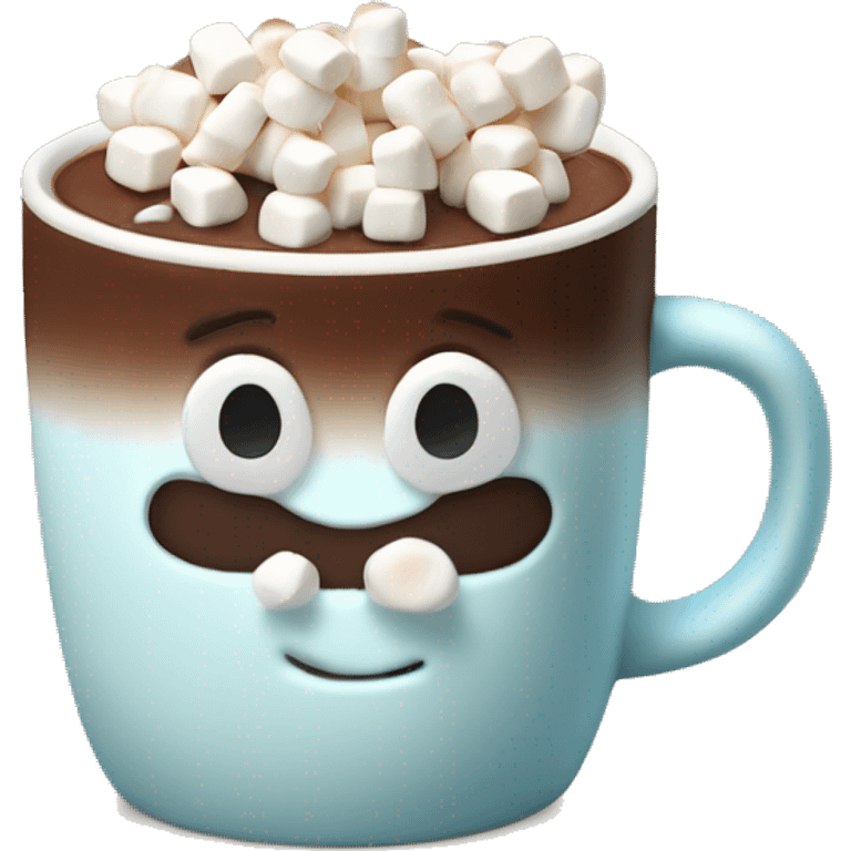 Hot chocolate in Christmas mug with tiny marshmallows  emoji