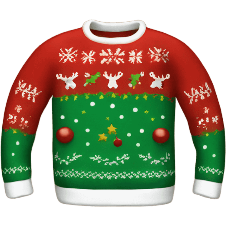 Red and green christmas sweater  emoji