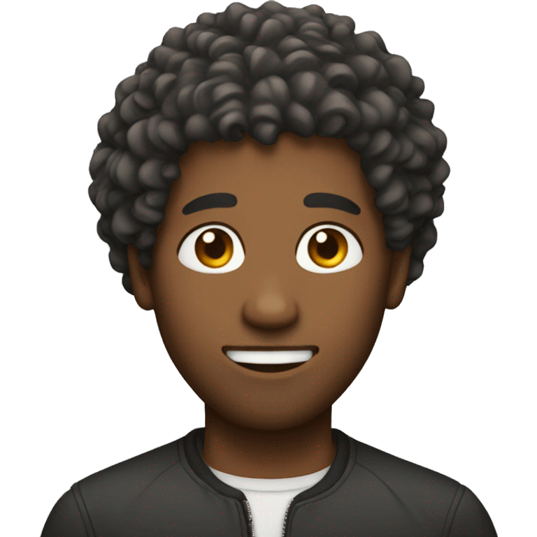 man with curly buzz hair emoji