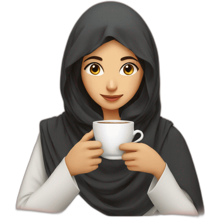 Saudi girl drinking tea emoji