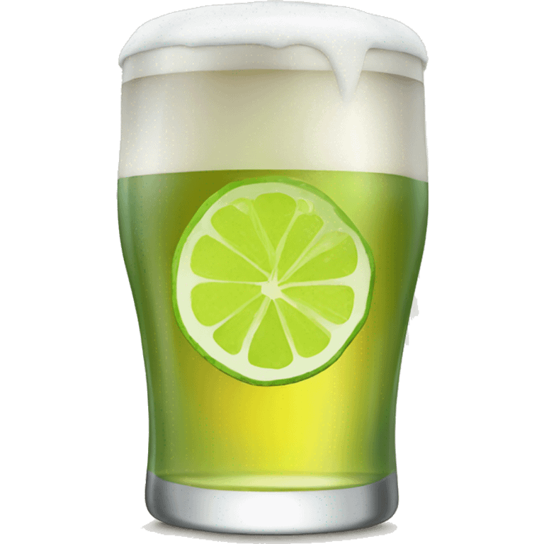 Half empty beer with lime slice  emoji