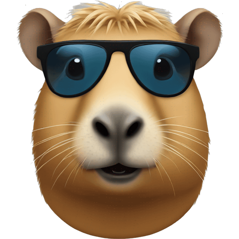 Capybara with cool sunglasses emoji