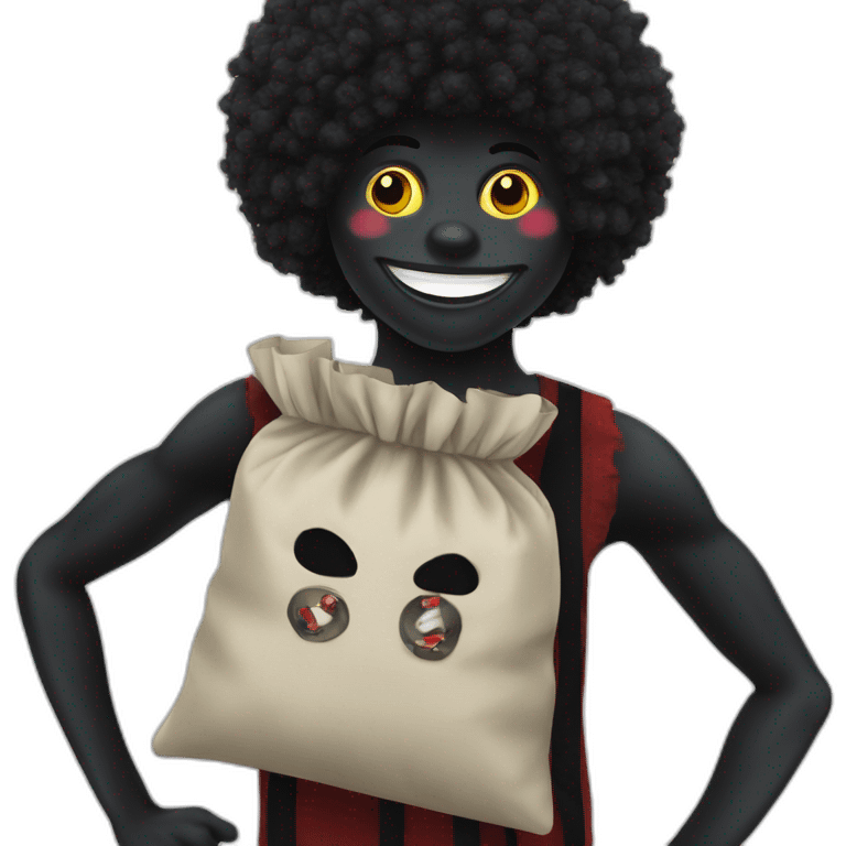 Gollywog ball bag emoji