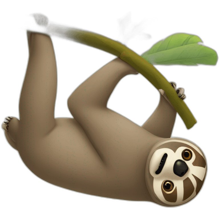 sloth hanging from above without the tree branch emoji