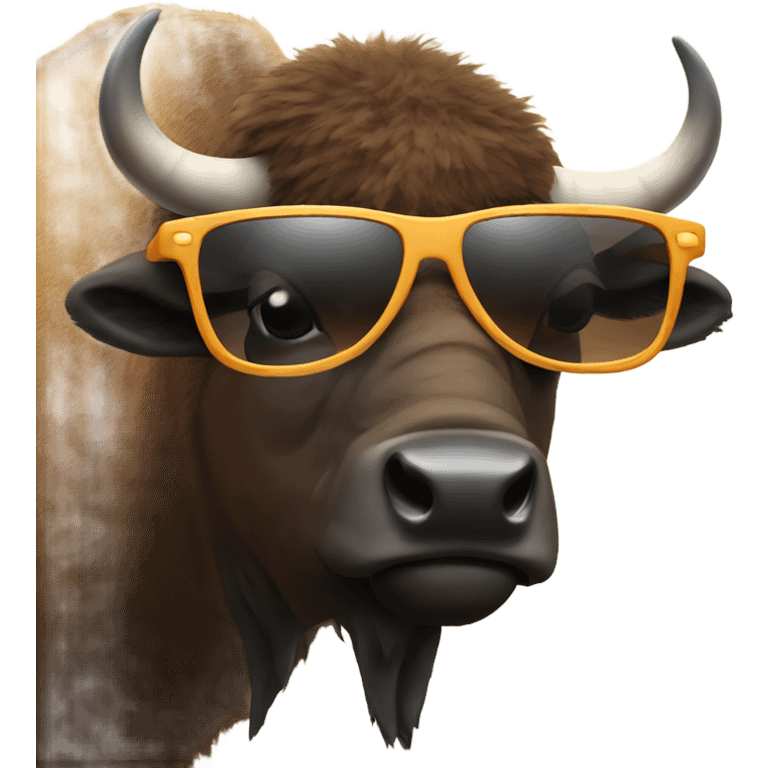 Bison with sunglasses emoji