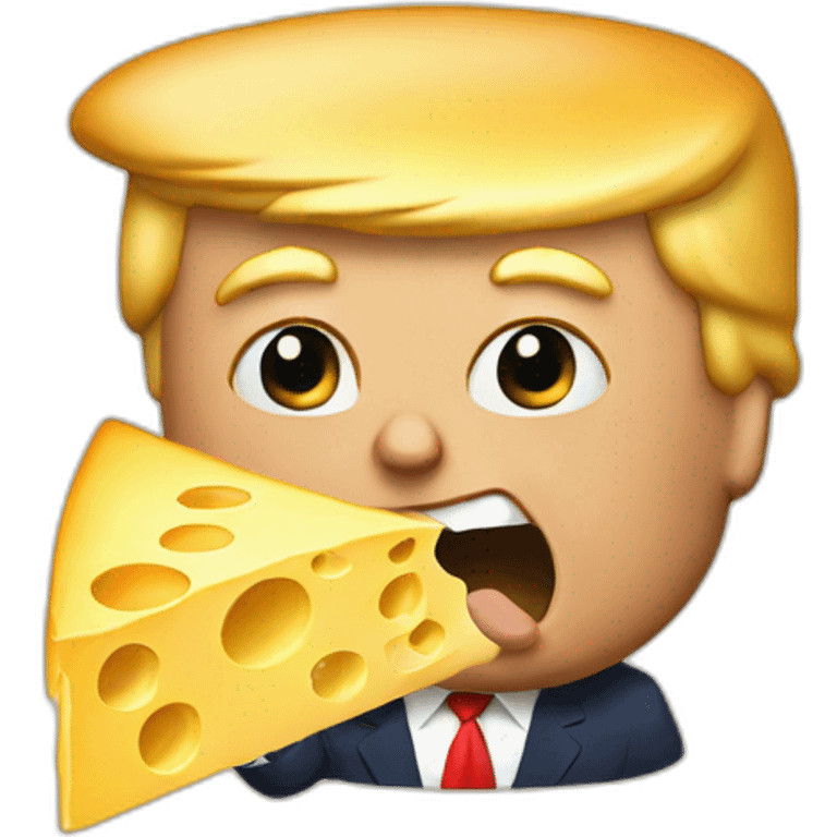 Trump eating cheese emoji