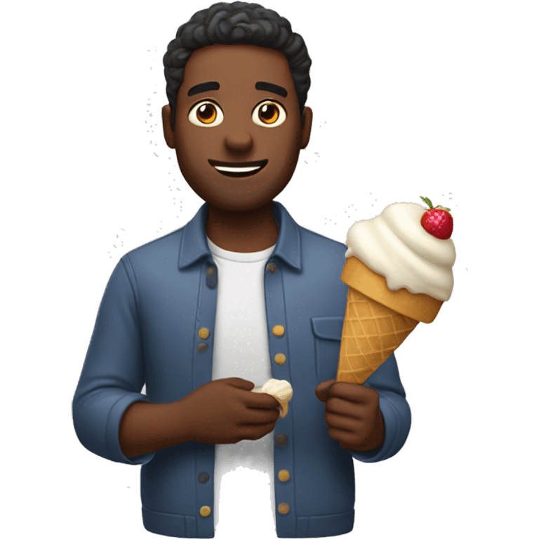 Man holding ice cream emoji