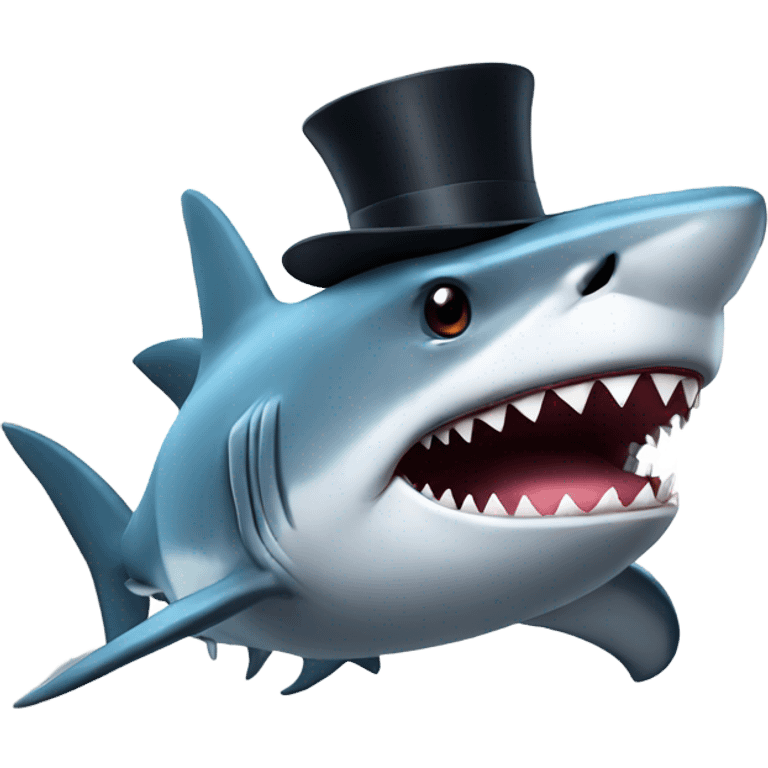 Shark with a top hat emoji