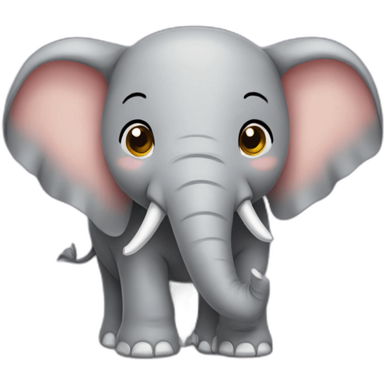 Elephant with smile face emoji