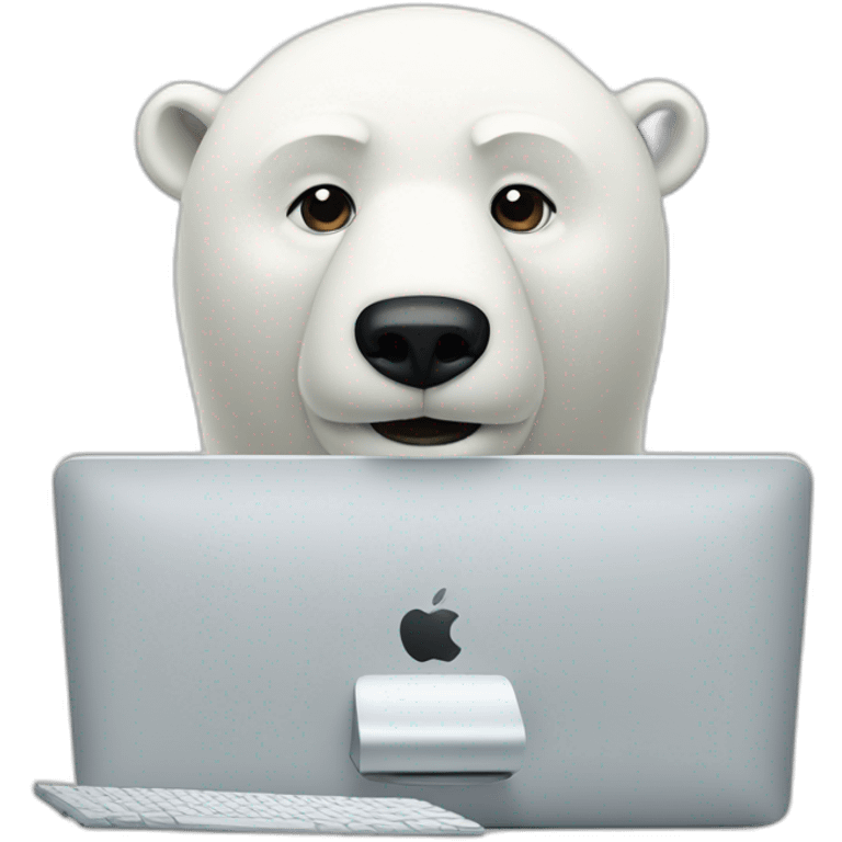 A polar bear with an iMac emoji