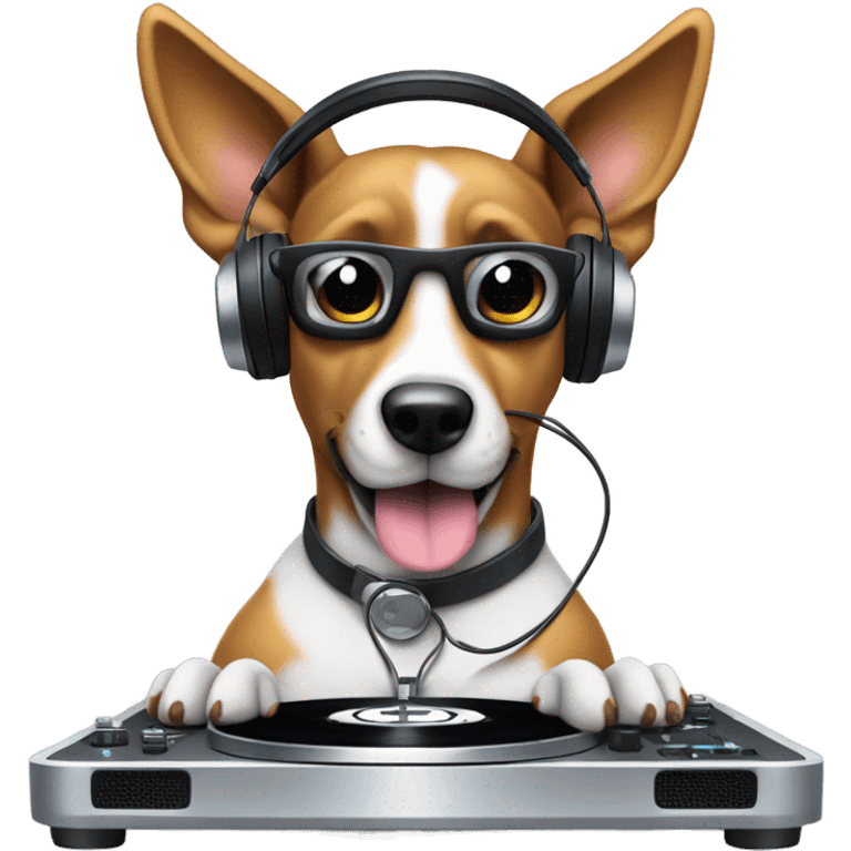 A dj dog emoji