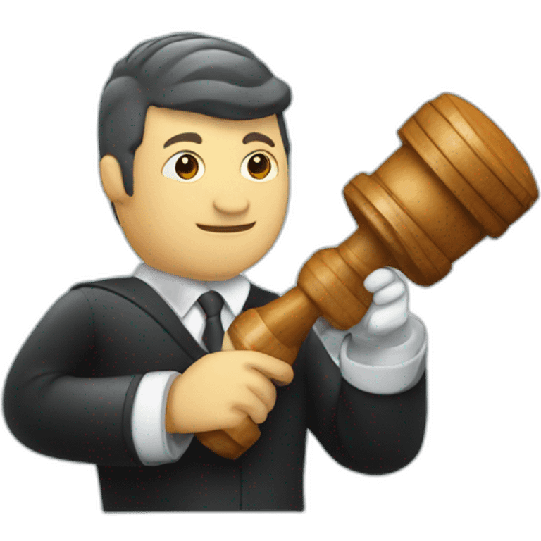 Scuba diving fins judge holding gavel emoji