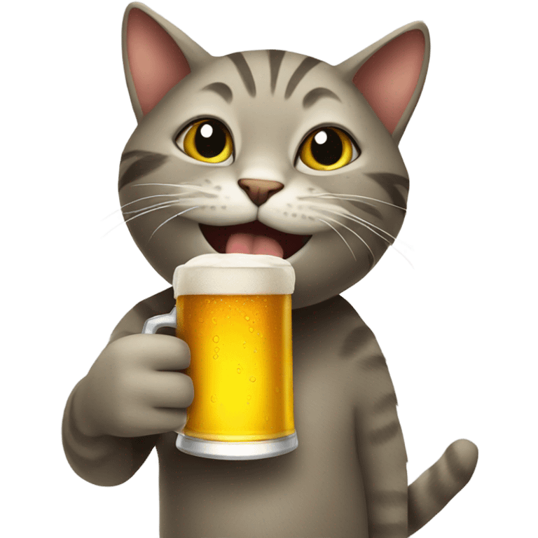 A cat holding a beer emoji