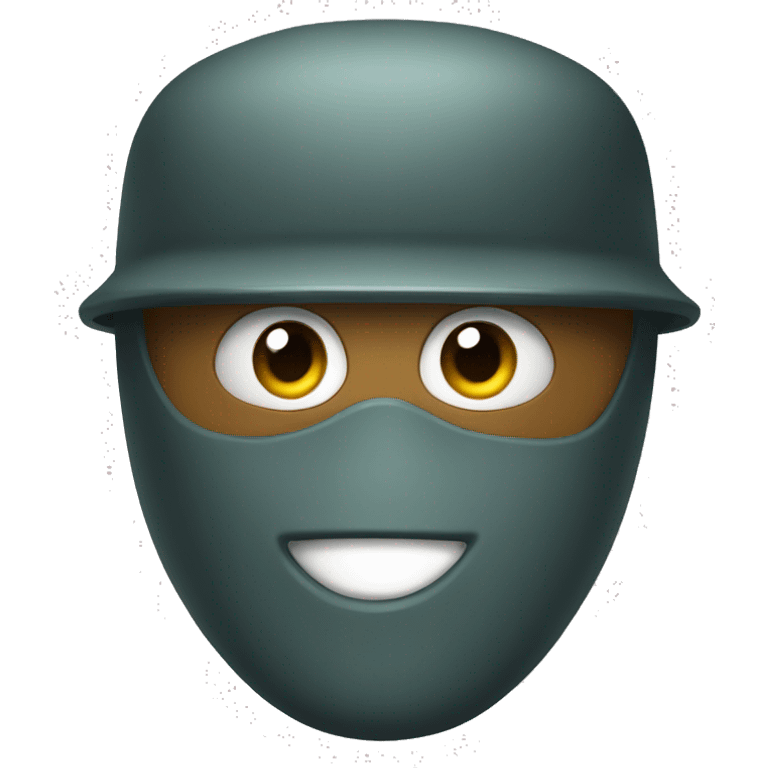 Soldier with crazy eyes and a skull mask  emoji