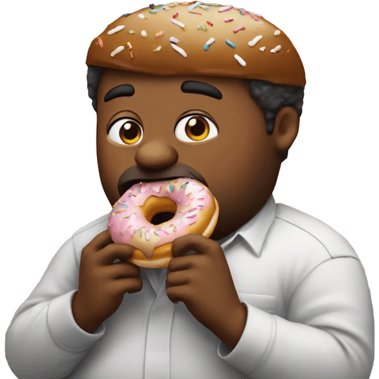 Fat New Yorker eating a donut  emoji