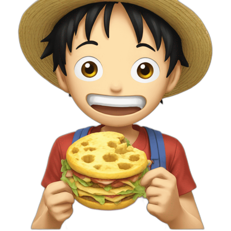 Luffy eating neat emoji