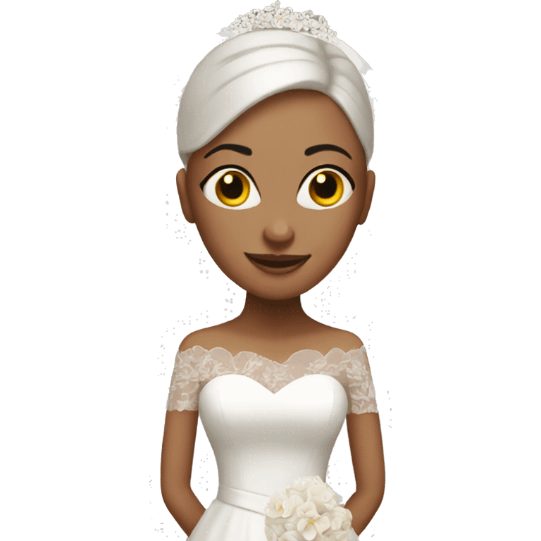 Bride with completely bald head emoji