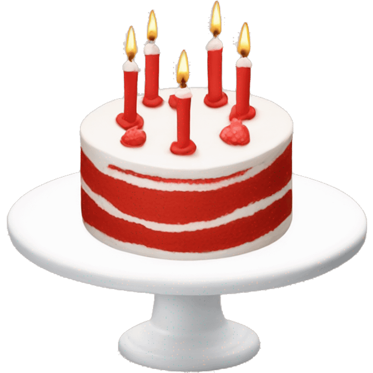 Red and white birthday cake emoji