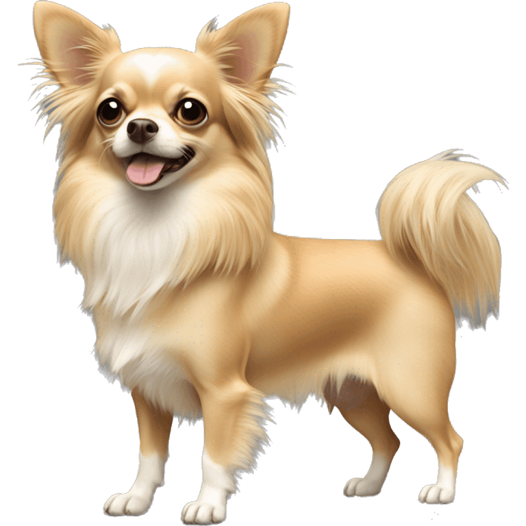 Beige Long-haired full-length Chihuahua emoji